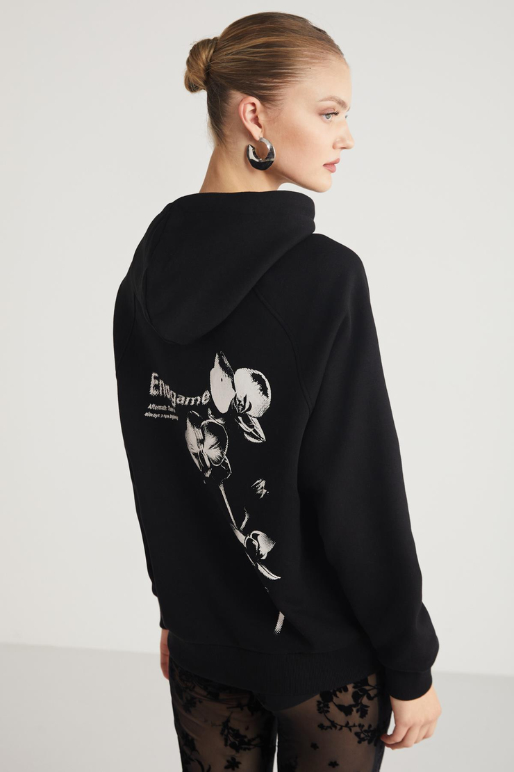 ANA  Relaxed Siyah Tekli Sweatshirt