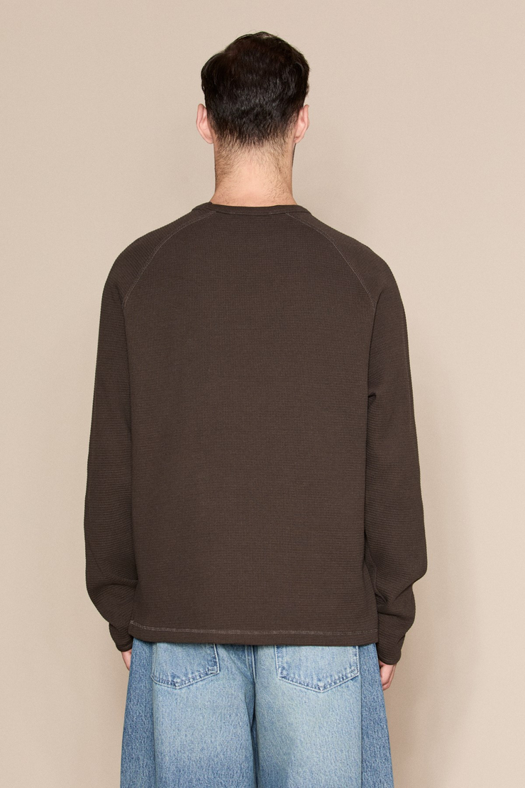 ANDES Erkek Uzun Kollu Cep Detaylı Acı Kahve Sweatshirt