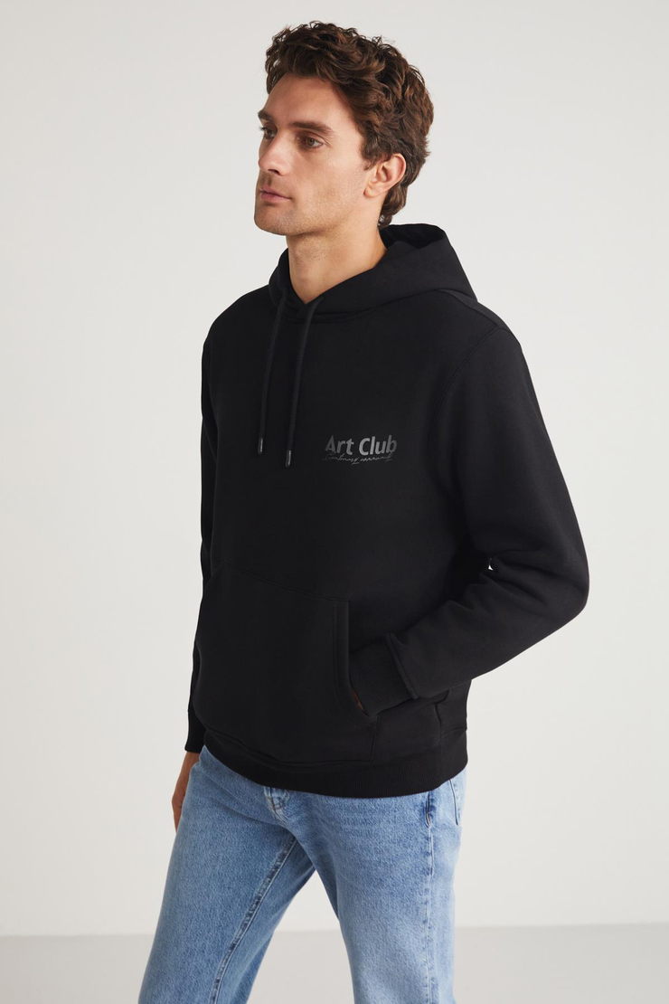 ANDREAS  Relaxed Siyah Tekli Sweatshirt