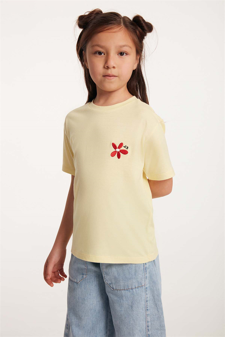 ANISE Örme Regular Fit Sarı  T-Shirt