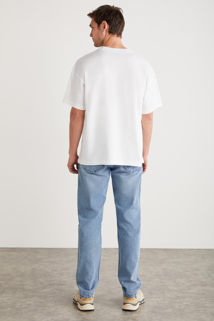 ANTONIO Basic Oversize Beyaz Tekli T-Shirt