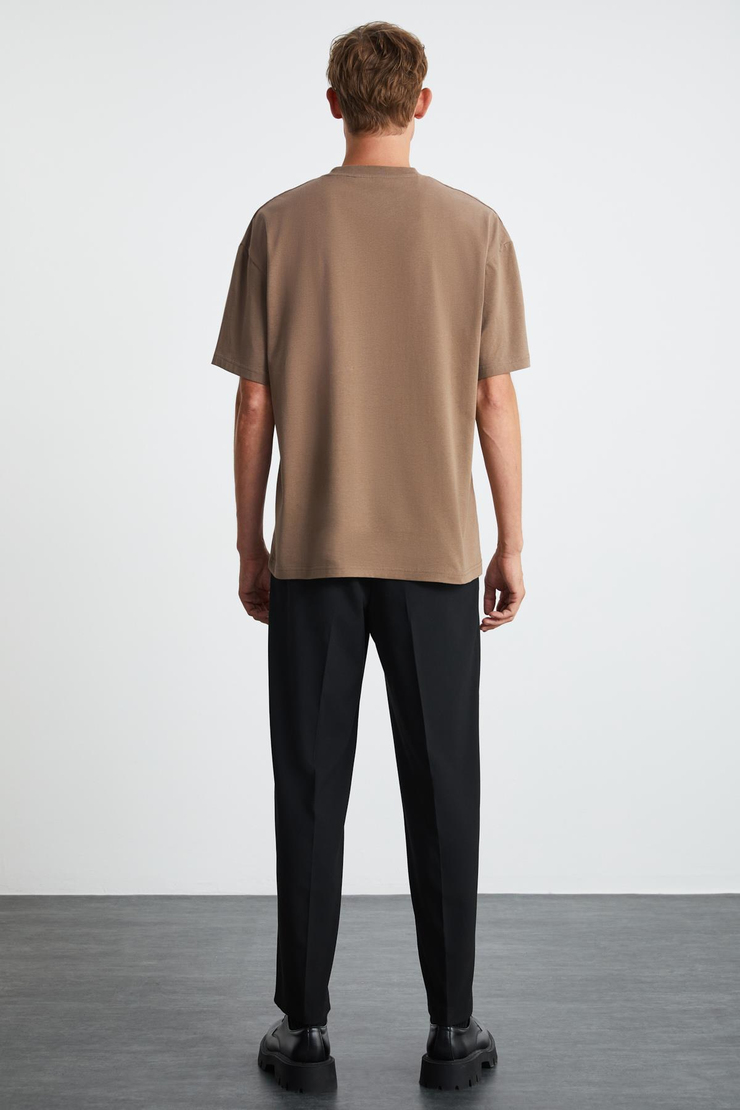 ANTONIO Basic Oversize Vizon Tekli T-Shirt