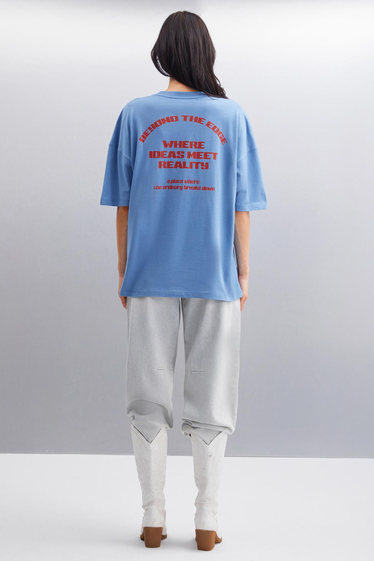 ARCADIA Basic Slim İndigo Tekli T-Shirt