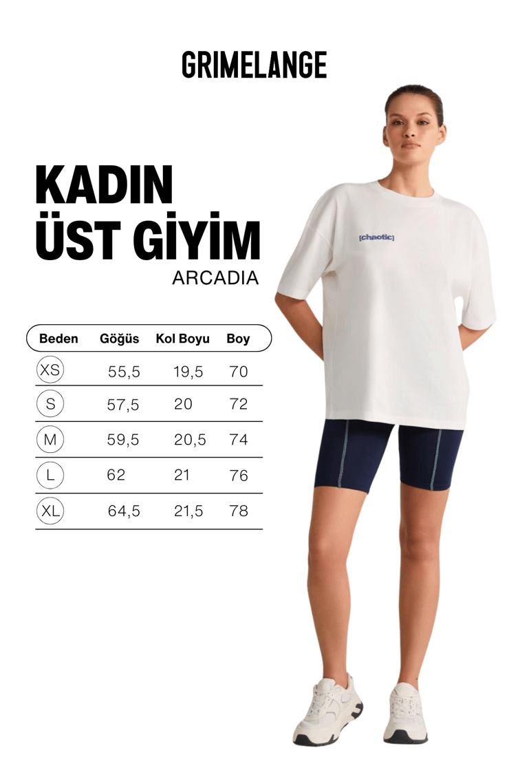ARCADIA Kadın %100 Pamuk Arka ve Önü Yazi Detaylı Baskılı Slim Ekru-Mavi T-Shirt