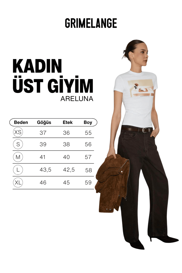 ARELUNA Kadın Organik Pamuklu Bisiklet Yaka Kısa Kollu Slim Fit Beyaz T-Shirt