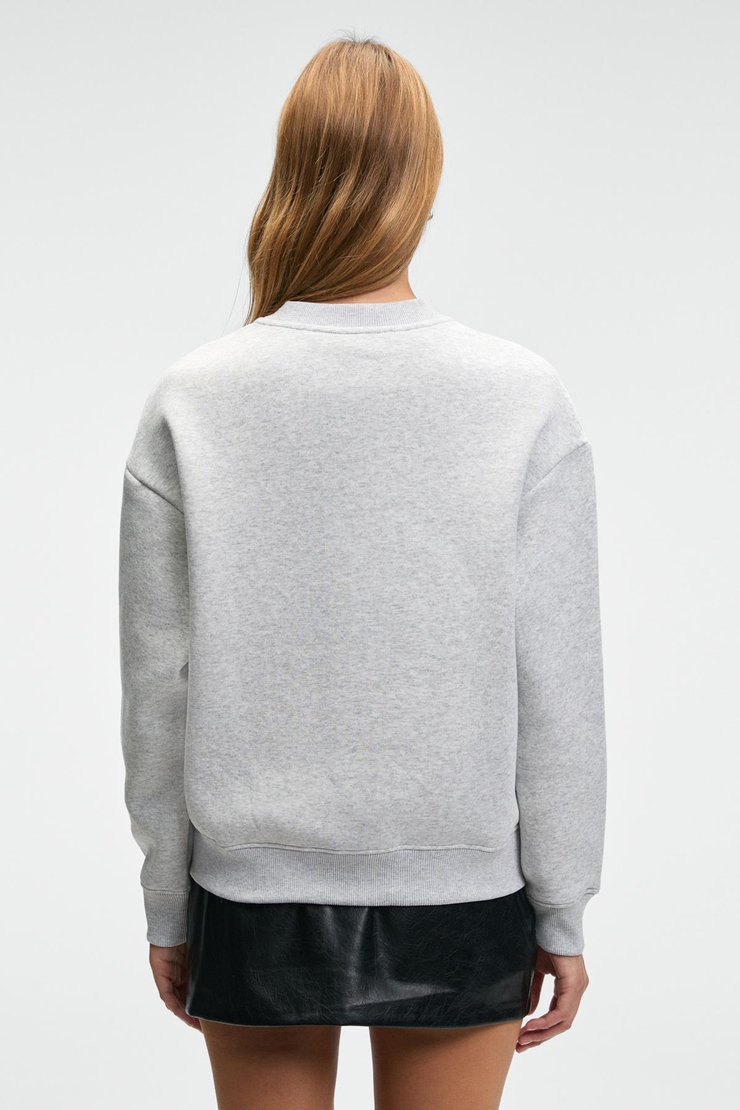 ARINEL Kadın V Yaka Regular Fit Grimelanj Sweatshirt