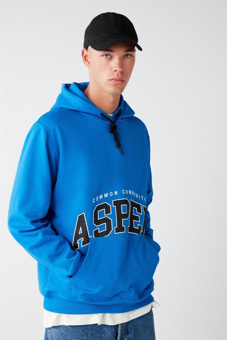 ASPEN Örme Regular Saks Mavi  Sweatshirt