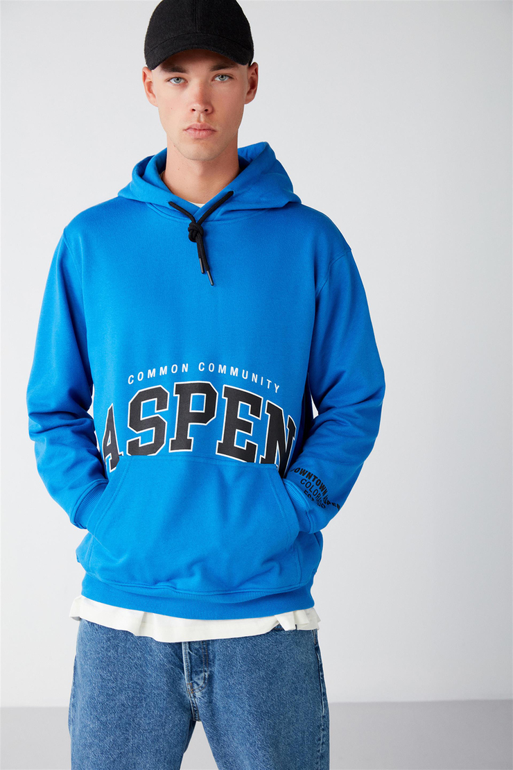 ASPEN Örme Regular Saks Mavi  Sweatshirt