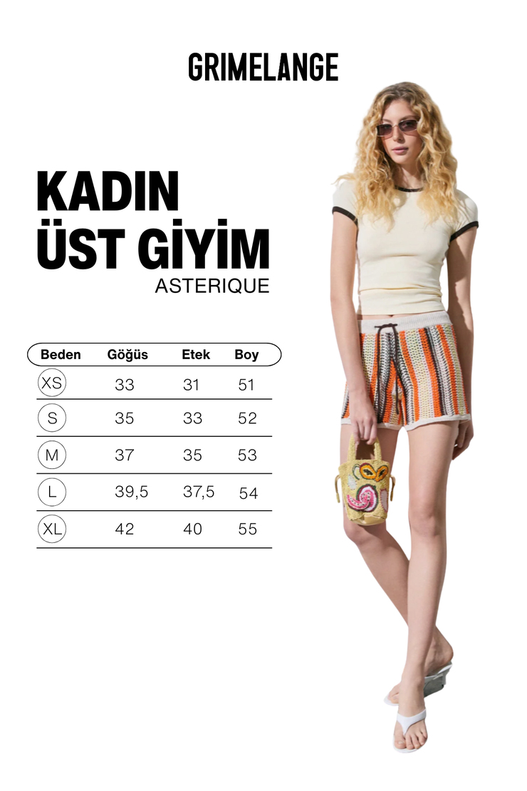 ASTERIQUE Kadın Yumuşak Ve Esnek Kumaşlı Kontrast Biyeli Slim Fit Sarı T-Shirt