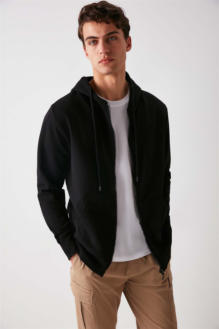 ATLAS Örme Comfort Fit Siyah  Sweatshirt