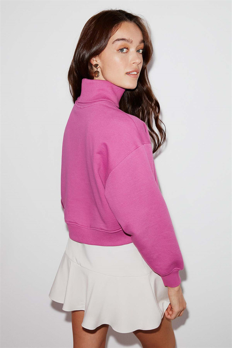 AUDREY Örme Regular Fit Fuşya  Sweatshirt