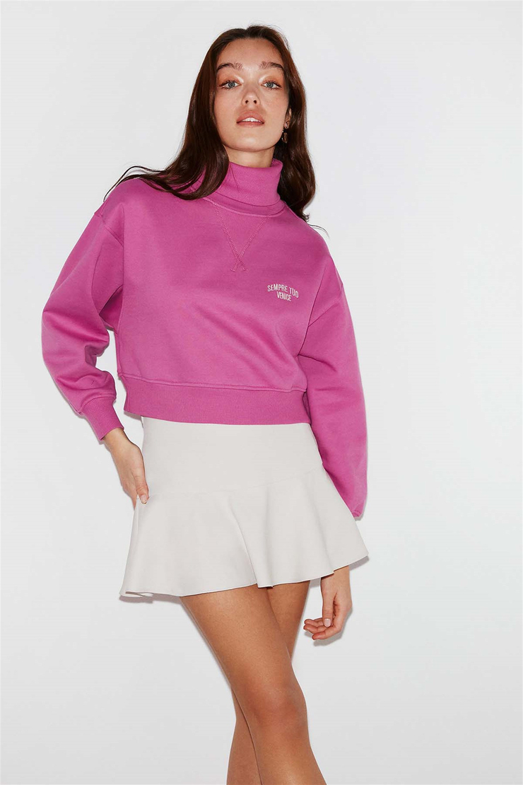 AUDREY Örme Regular Fit Fuşya  Sweatshirt