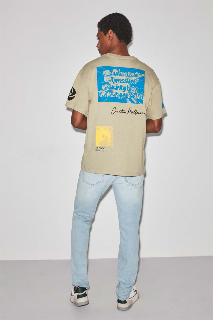 AWARE Örme Oversize Haki  T-Shirt