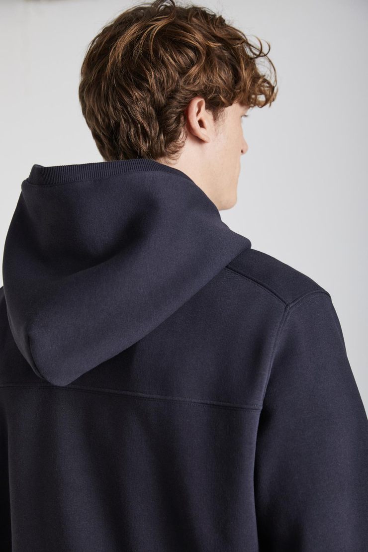 AXEL Erkek Örme 3 İplik İçi Şardonlu Baskılı Regular Fit Kapüşonlu Kanguru Cepli Antrasit Sweatshirt