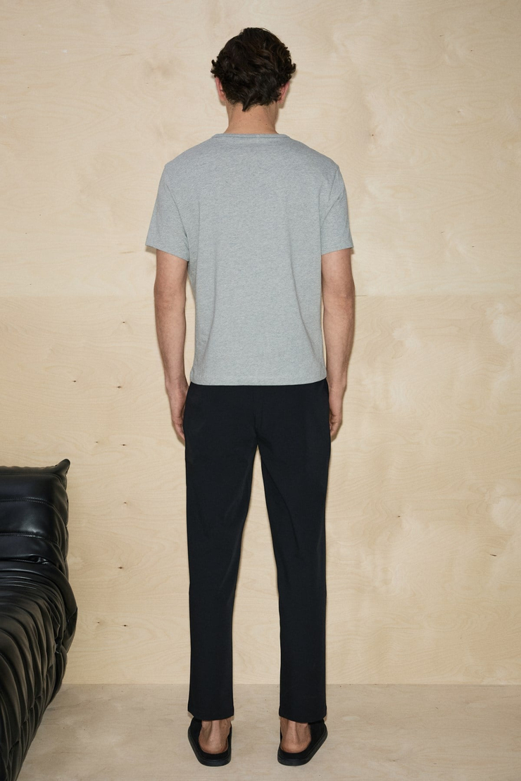 AXION Erkek %100 Organik Pamuklu Yuvarlak Yakalı Regular Fit Grimelanj T-Shirt