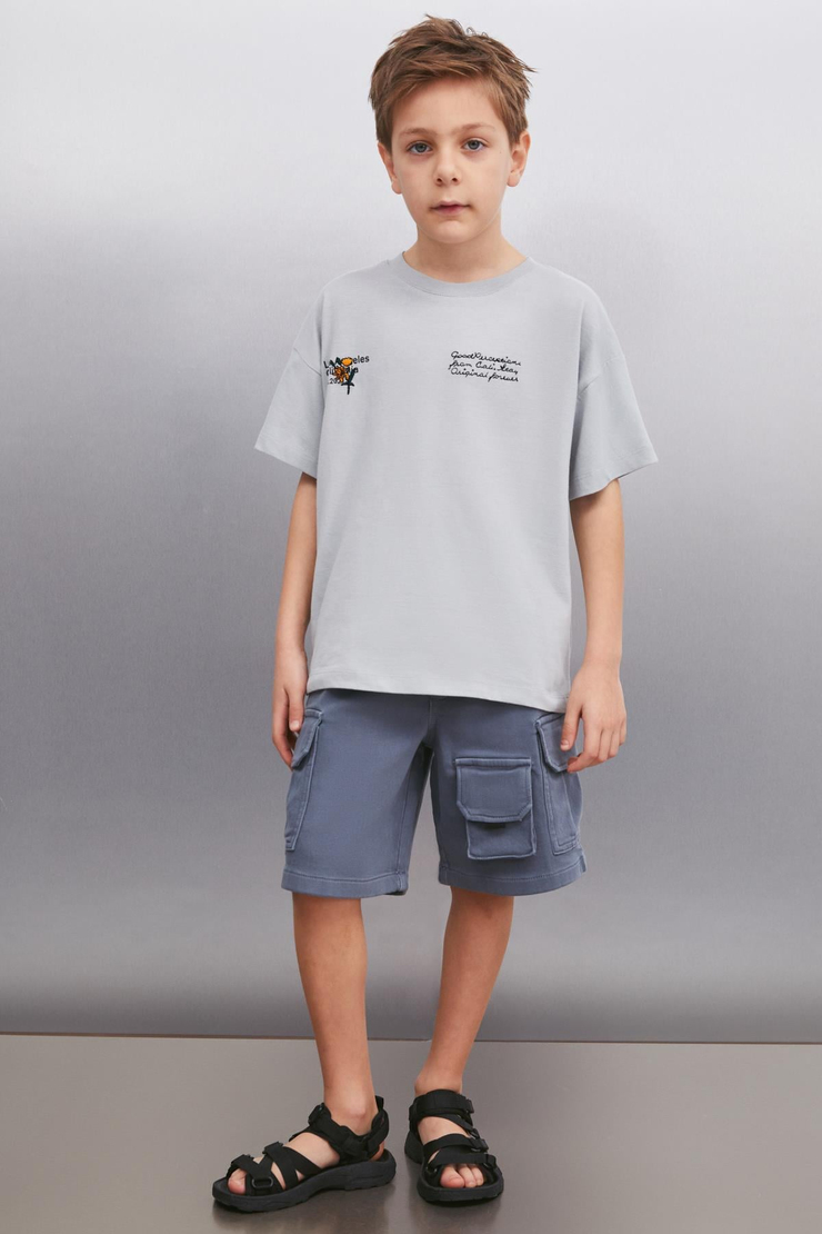BALFOUR  Relaxed Gri Tekli T-Shirt