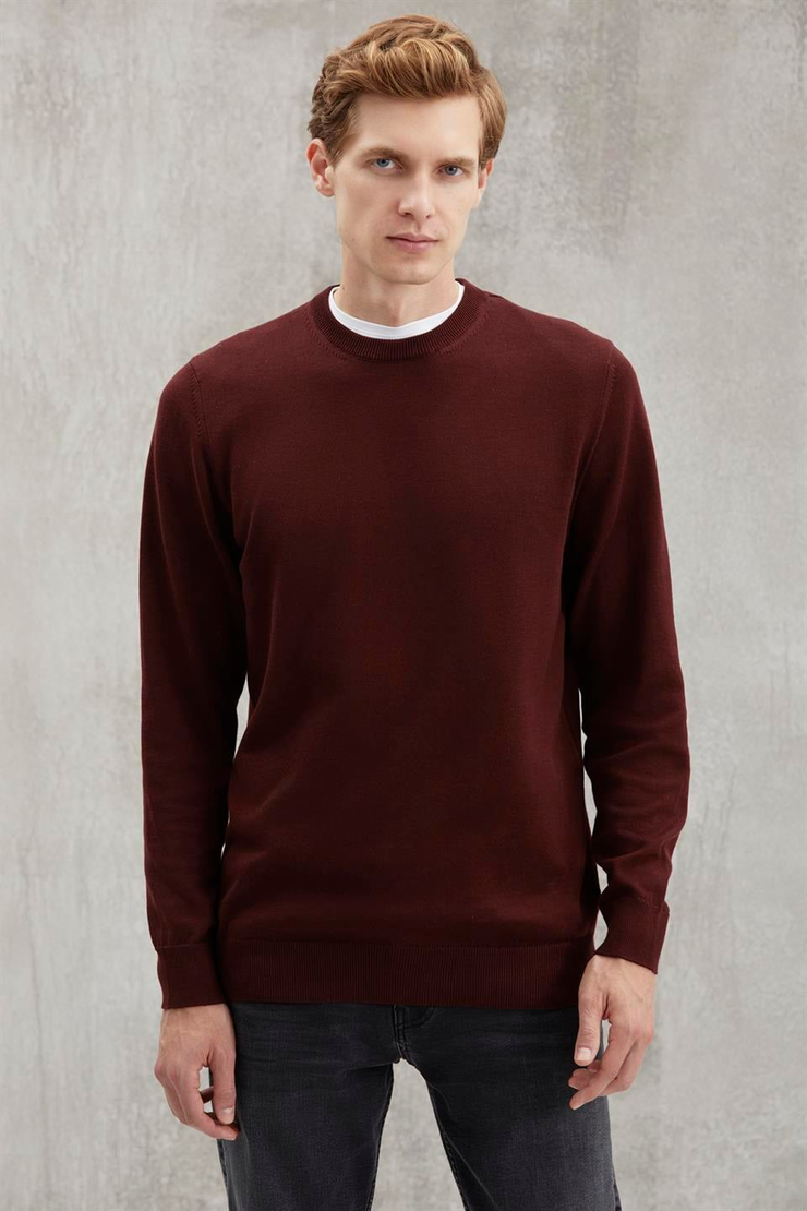 BATTIS Basic Regular Bordo Tekli Kazak