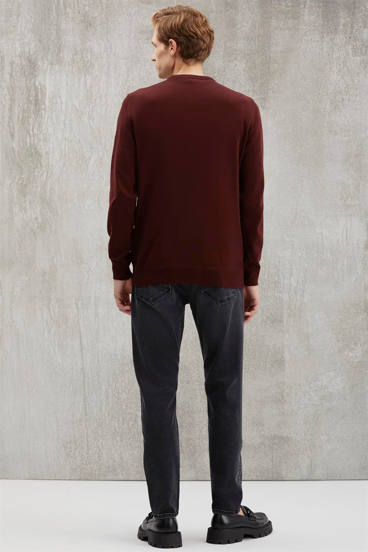 BATTIS Basic Regular Bordo Tekli Kazak