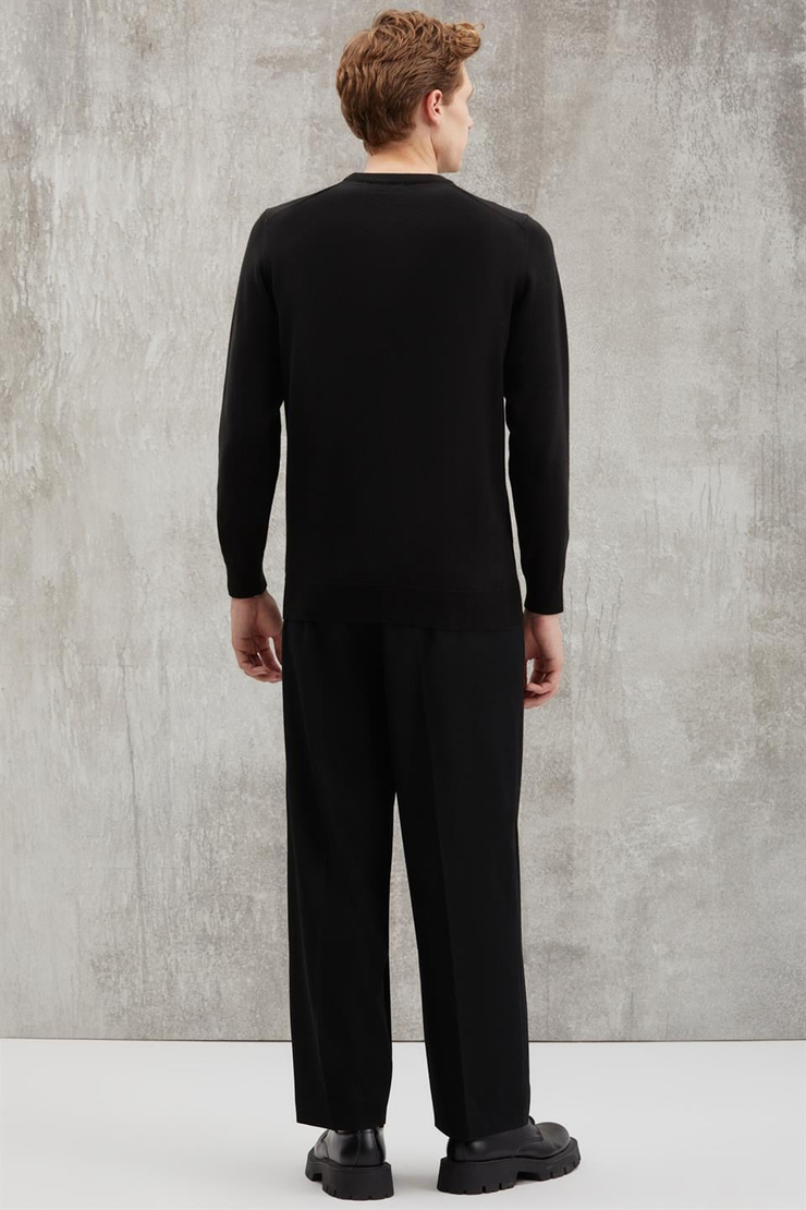 BATTIS Basic Regular Siyah Tekli Kazak