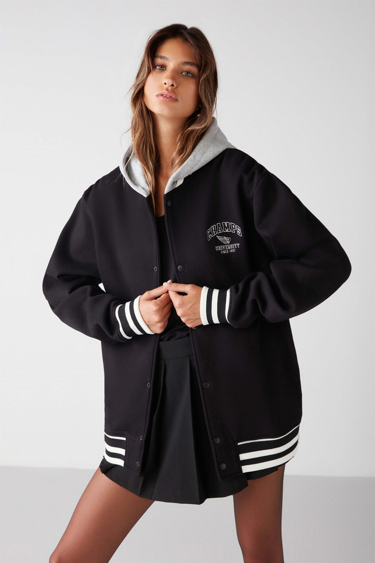 BEATRICE Örme Regular Siyah  Sweatshirt