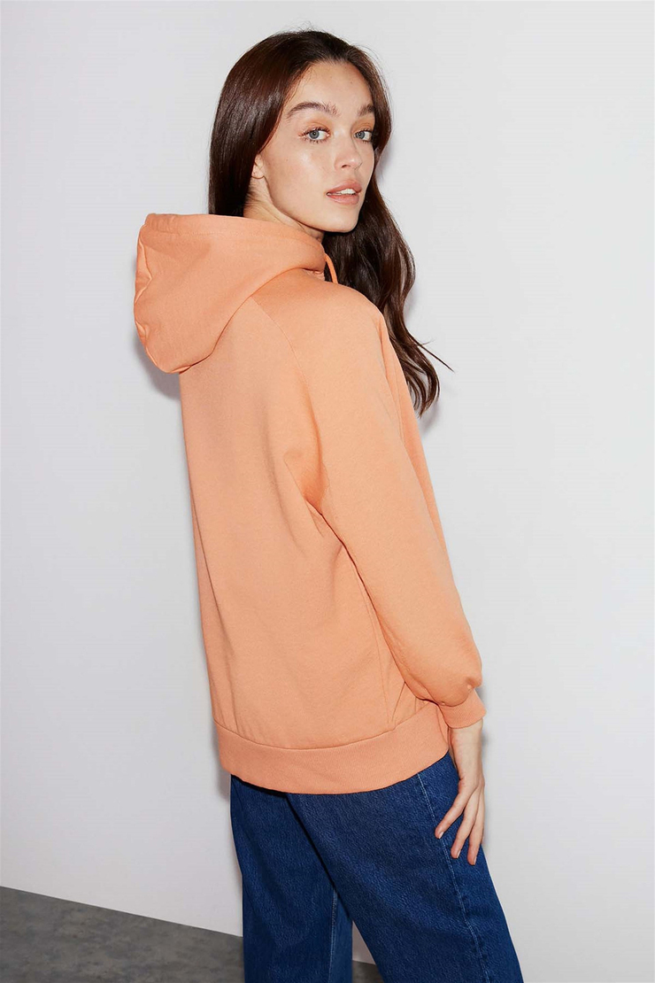 BELVA Örme Oversize Turuncu  Sweatshirt