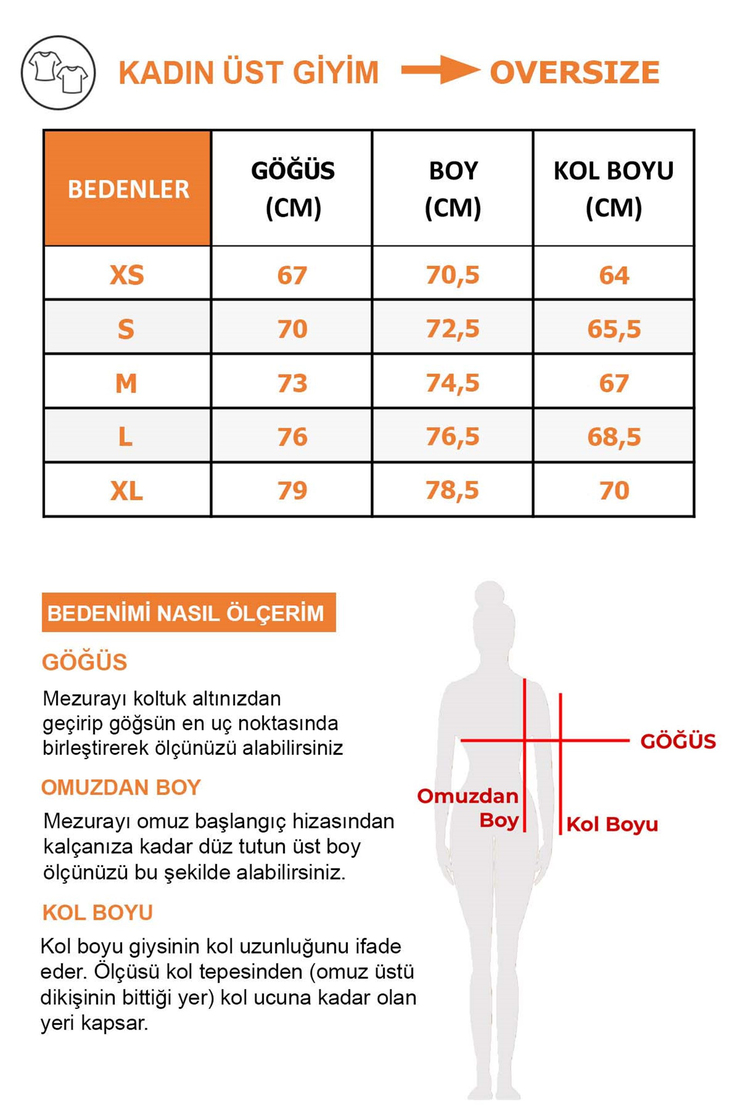 BELVA Örme Oversize Turuncu  Sweatshirt