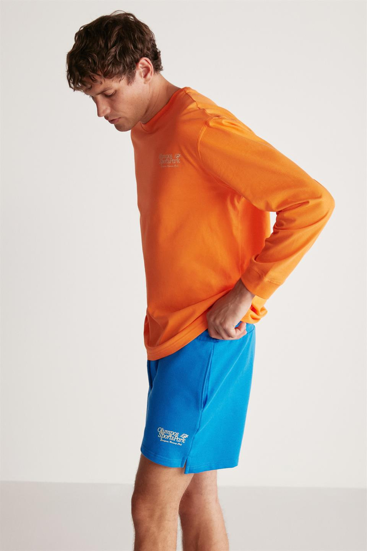 BERT Örme Oversize Turuncu Tekli T-Shirt