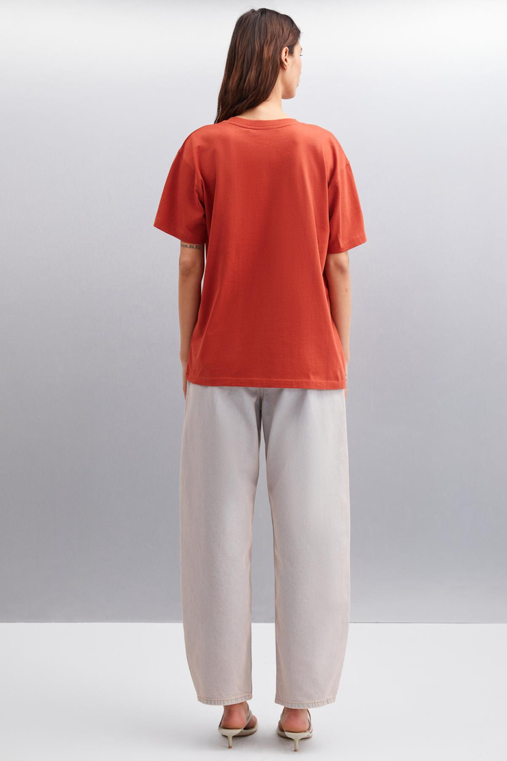 BETSY Basic Relaxed Bordo Tekli T-Shirt