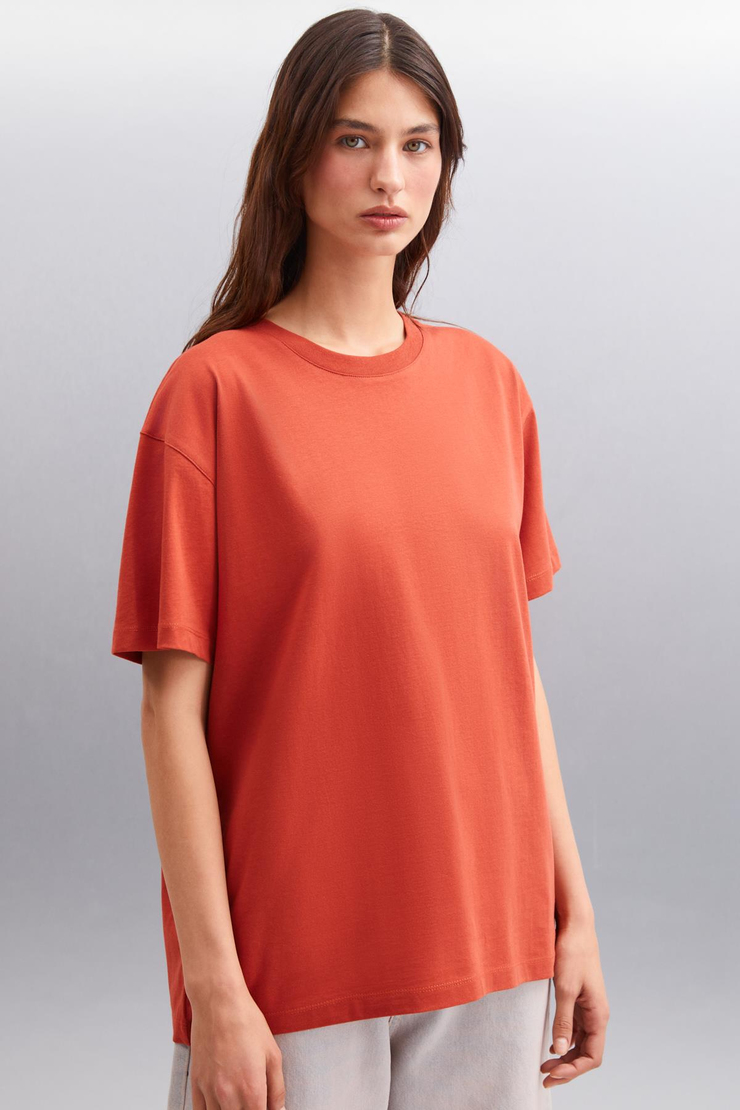 BETSY Basic Relaxed Bordo Tekli T-Shirt