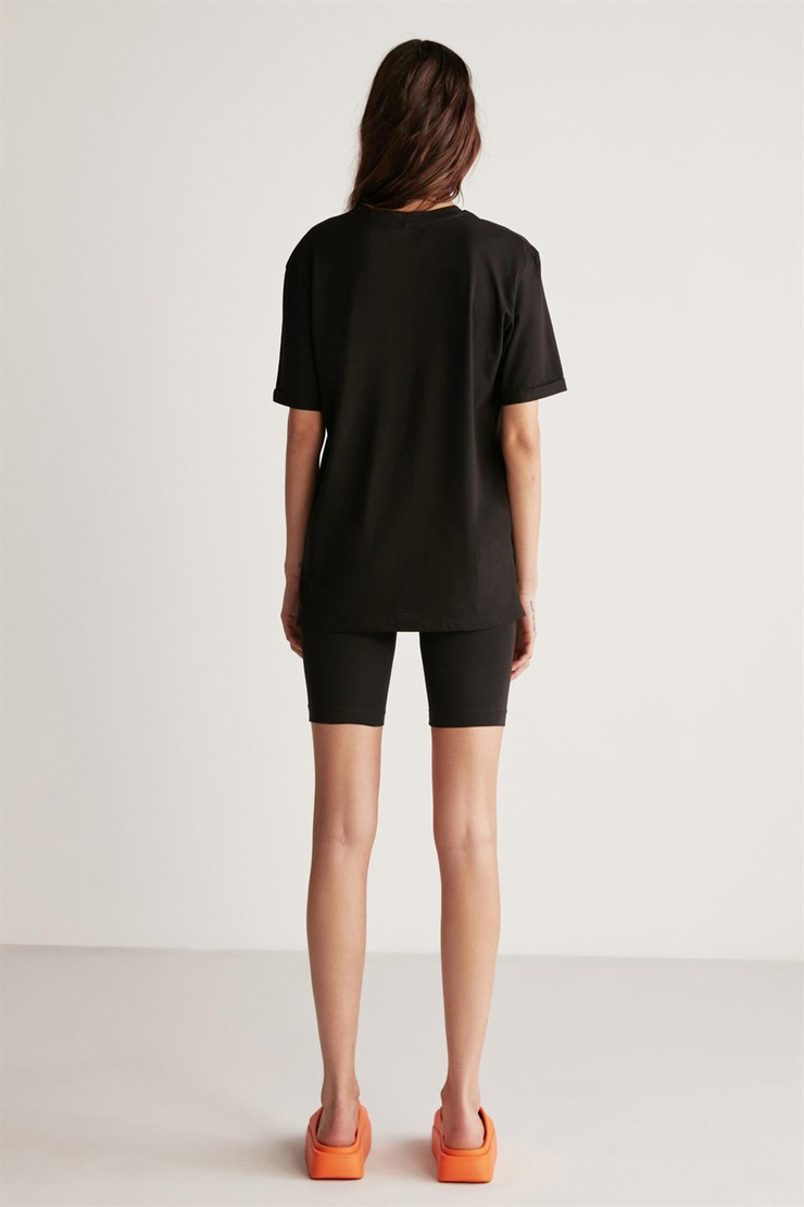 BETSY Örme Relaxed Siyah  T-Shirt