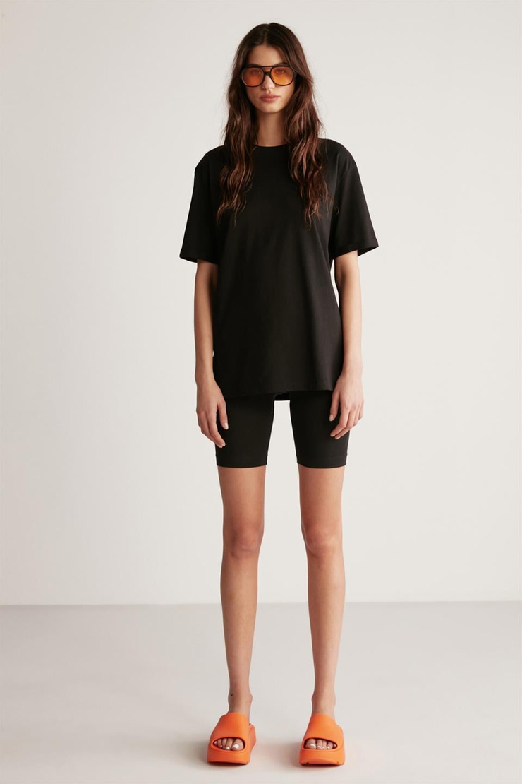 BETSY Örme Relaxed Siyah  T-Shirt