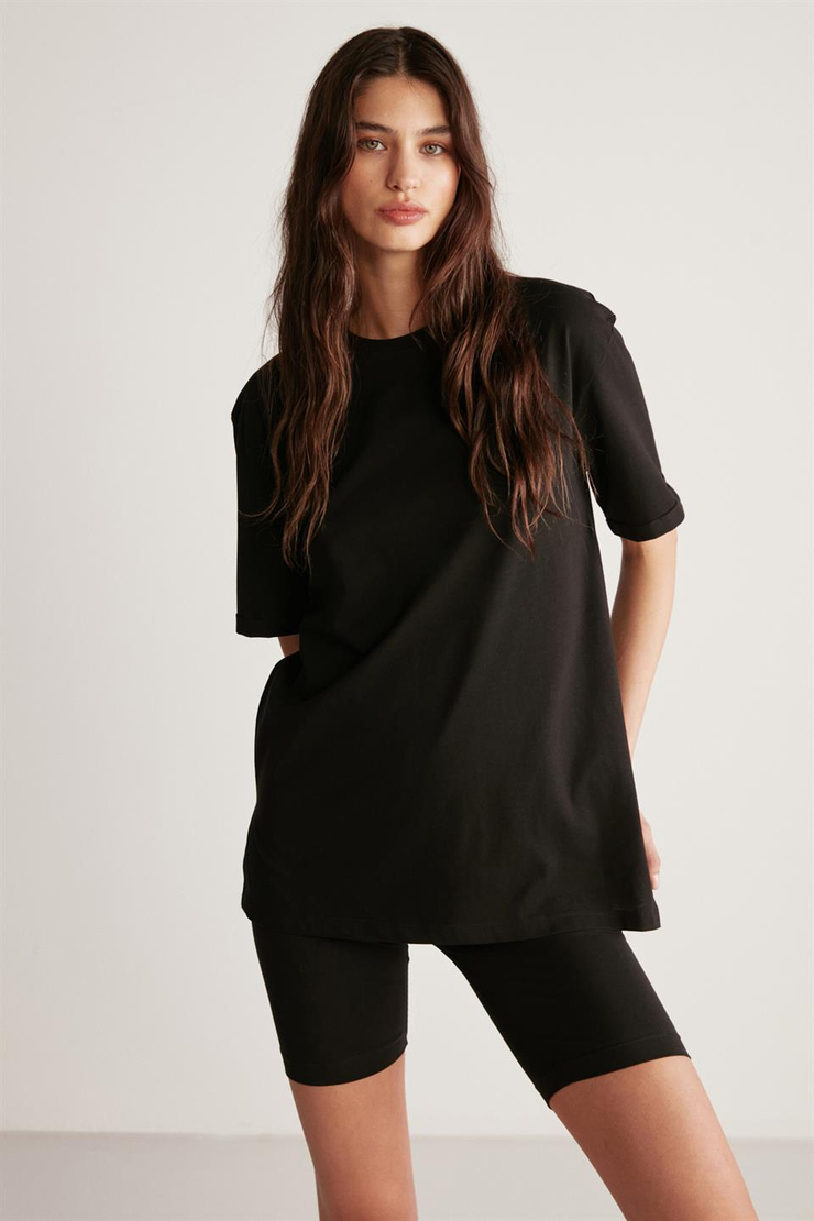 BETSY Örme Relaxed Siyah  T-Shirt