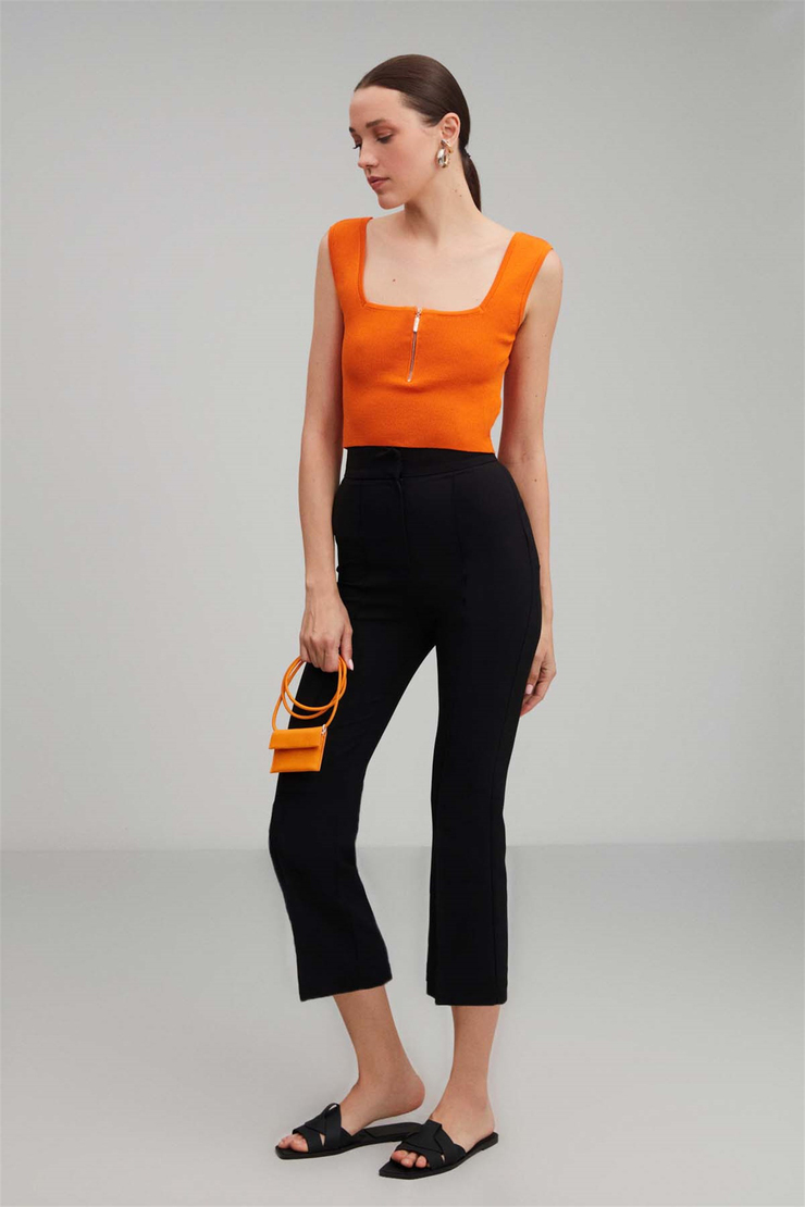 BETTY Dokuma Slim Fit Siyah  Pantolon