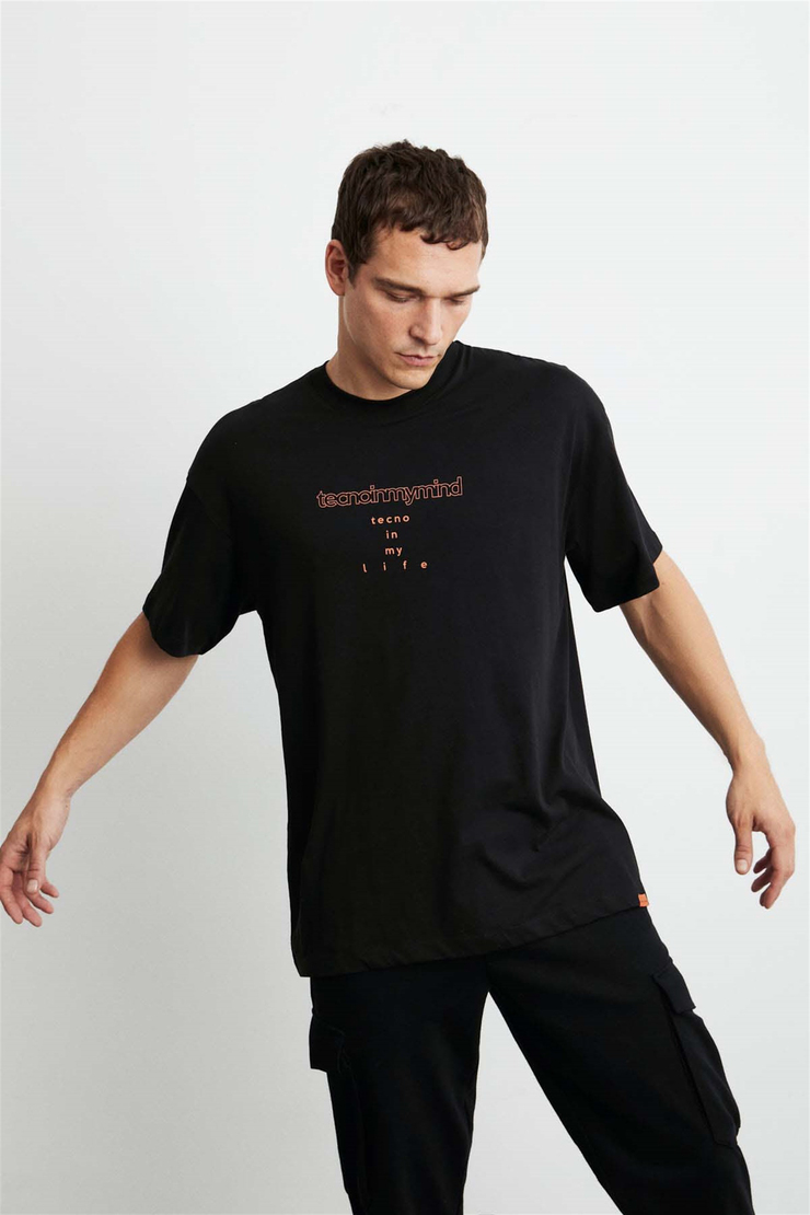 BIEBER Örme Oversize Siyah  T-Shirt