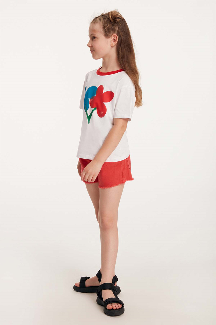BLOSSOM Örme Regular Fit Kırmızı  T-Shirt