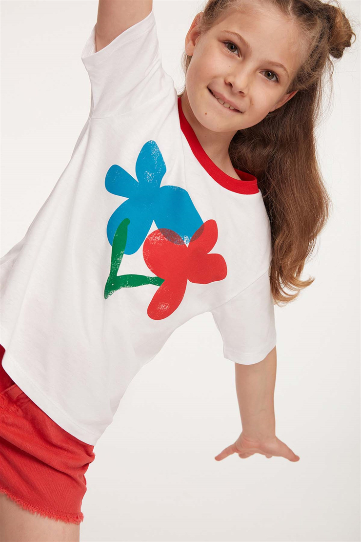 BLOSSOM Örme Regular Fit Kırmızı  T-Shirt