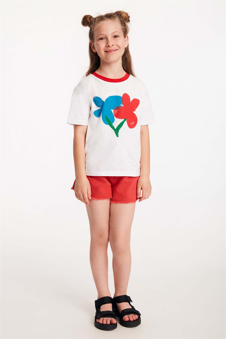 BLOSSOM Örme Regular Fit Kırmızı  T-Shirt