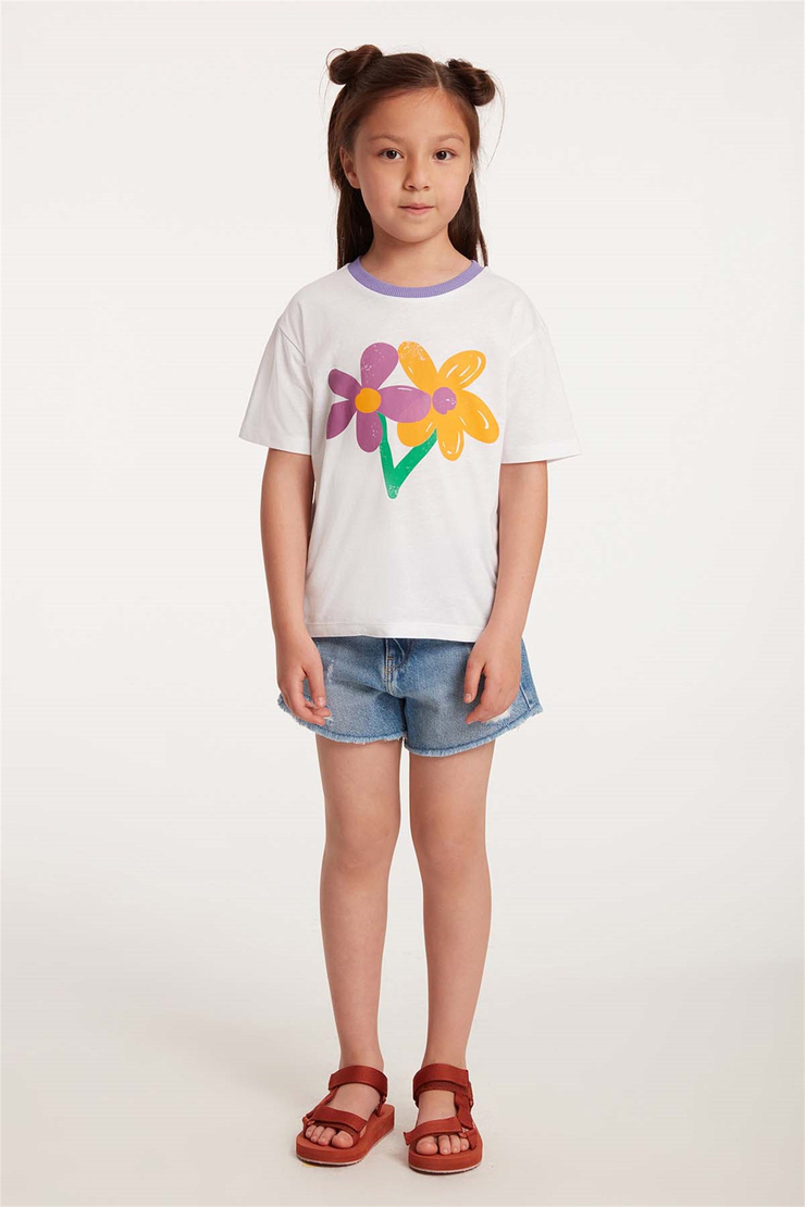 BLOSSOM Örme Regular Fit Mor  T-Shirt