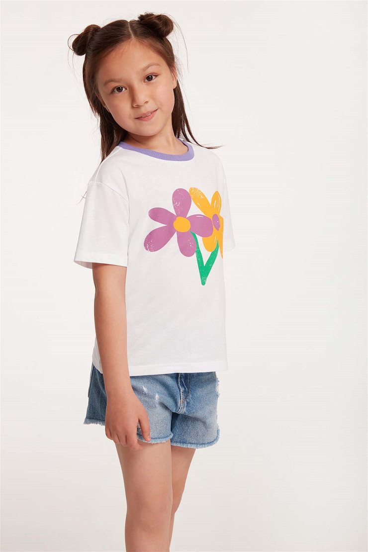 BLOSSOM Örme Regular Fit Mor  T-Shirt