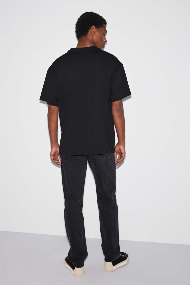 BLURRED Örme Oversize Siyah  T-Shirt