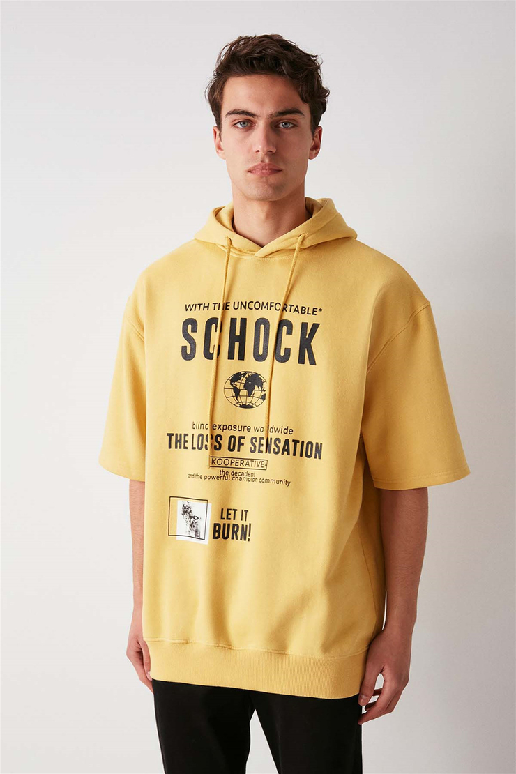 BOOMER Örme Relaxed Fit Safran Sarı  Sweatshirt