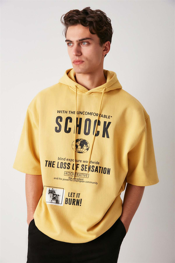 BOOMER Örme Relaxed Fit Safran Sarı  Sweatshirt