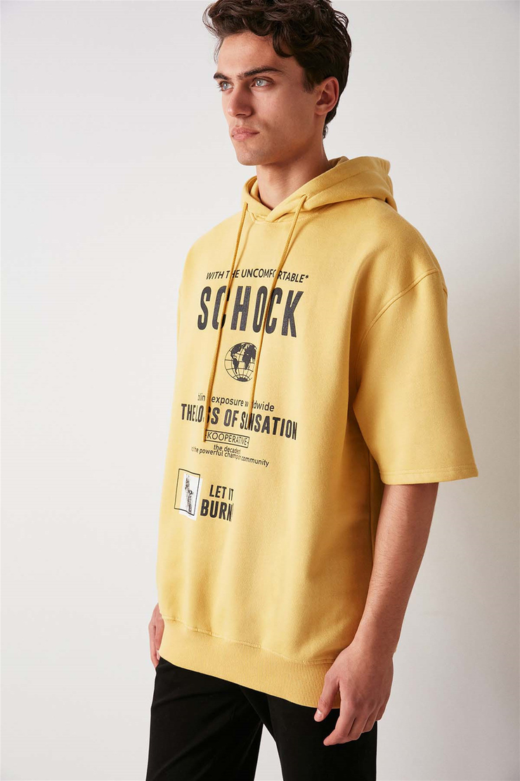 BOOMER Örme Relaxed Fit Safran Sarı  Sweatshirt