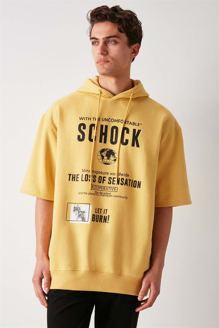 BOOMER Örme Relaxed Fit Safran Sarı  Sweatshirt
