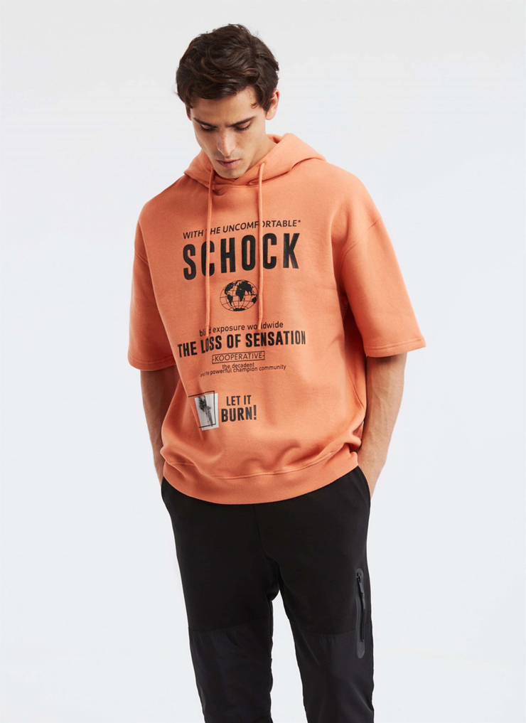 BOOMER Örme Relaxed Fit Turuncu  Sweatshirt