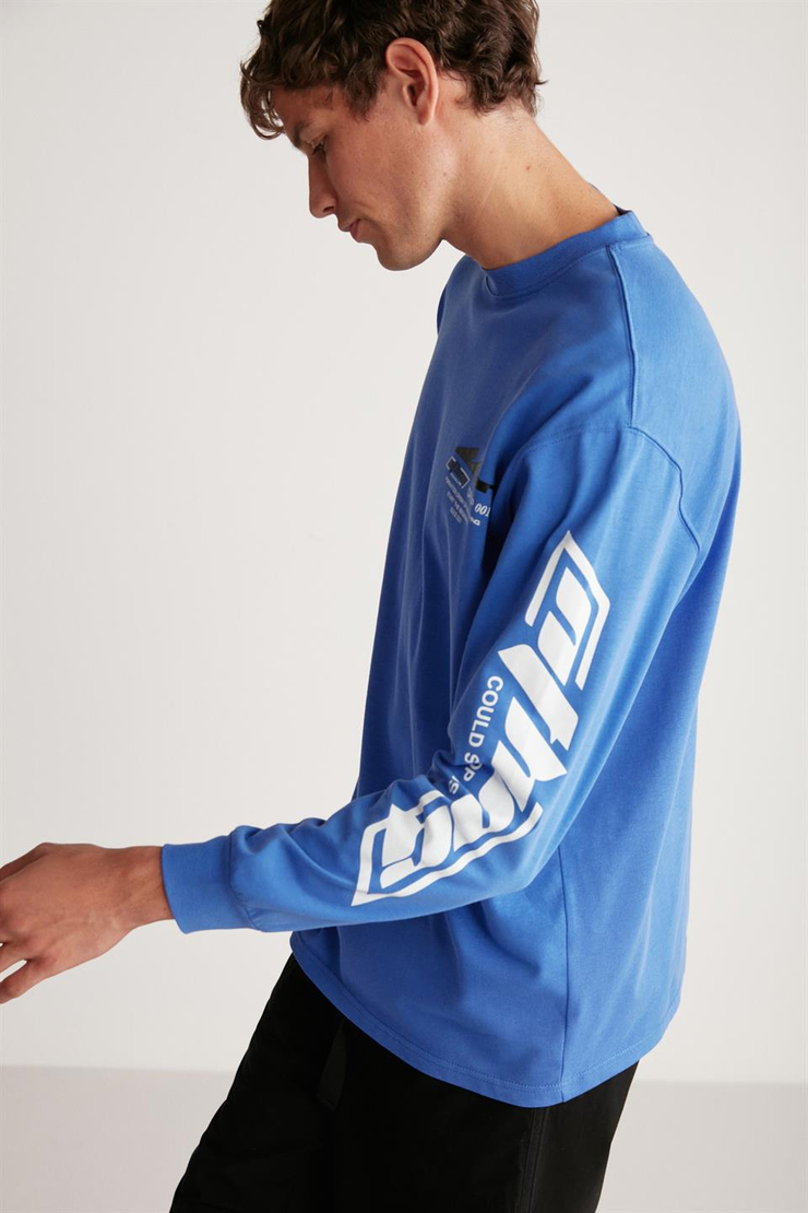 BRAD Örme Regular Saks Mavi  T-Shirt