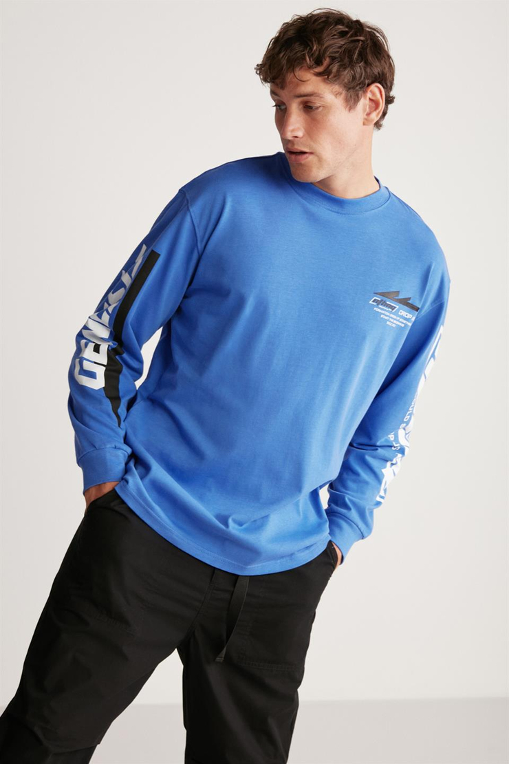 BRAD Örme Regular Saks Mavi  T-Shirt