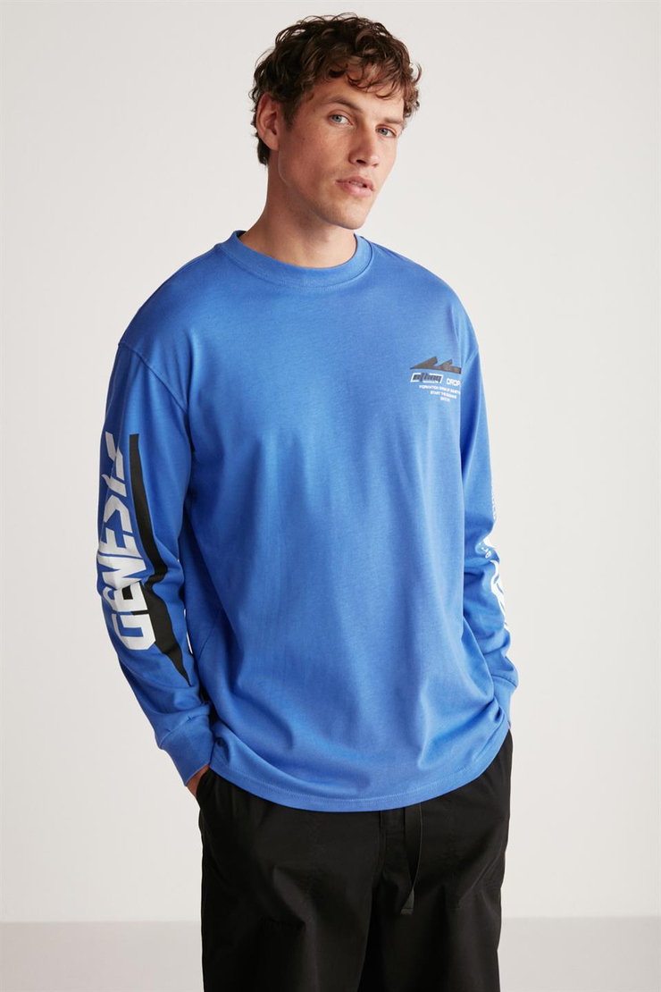 BRAD Örme Regular Saks Mavi  T-Shirt