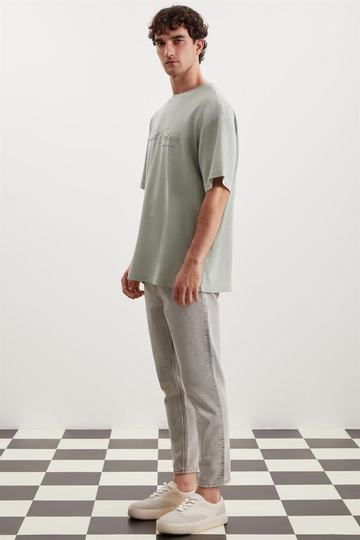 BRANDLEY Örme Relaxed Mint Yeşil  T-Shirt