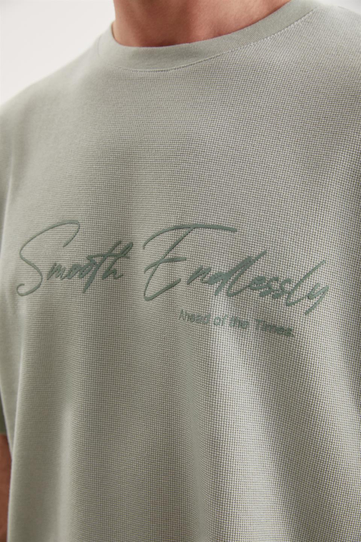 BRANDLEY Örme Relaxed Mint Yeşil  T-Shirt